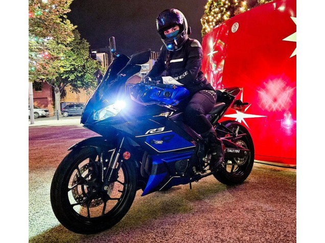 Carenagens Moto Yamaha YZF R3/R25 2022-2024 - Azul Preto Brilhante