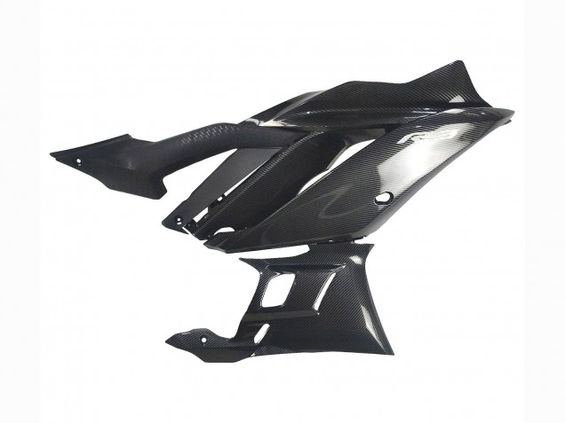 Carenagens Moto Yamaha YZF R3/R25 2022-2024 - Preto Fibra de Carbono Estilo Prata Azul