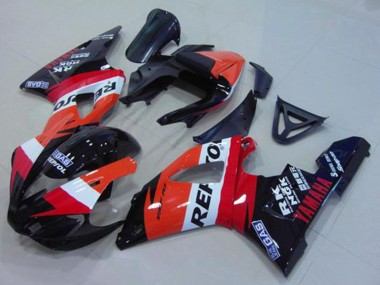 Carenagem Moto Yamaha YZF R1 2000-2001 - Laranja Branco Vermelho Preto Repsol