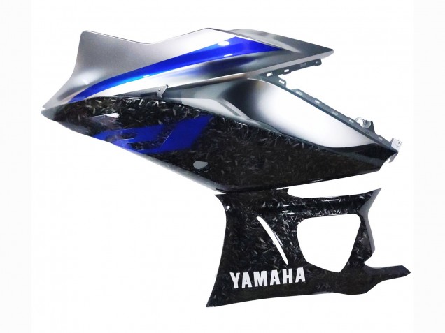 Carenagens Moto Yamaha YZF R3/R25 2022-2024 - Mármore Preto Prata Azul Forjado Fibra de Carbono Estilo