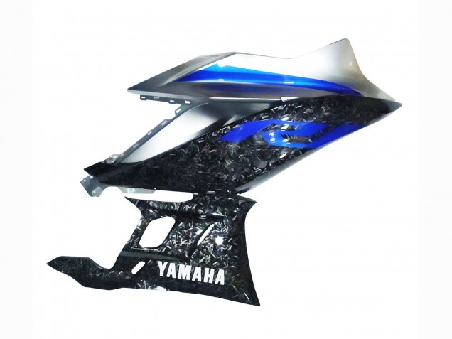Carenagens Moto Yamaha YZF R3/R25 2022-2024 - Mármore Preto Prata Azul Forjado Fibra de Carbono Estilo