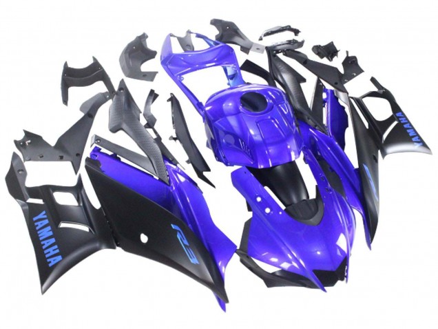 Carenagem Moto Yamaha YZF R3/R25 2022-2024 - Azul Preto Fosco