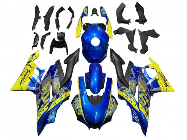 Carenagens Moto Yamaha YZF R3/R25 2022-2024 - Amarelo Azul Preto Fosco 93