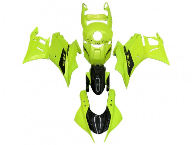 Carenagens Moto Yamaha YZF R3/R25 2022-2024 - Verde Néon Preto Brilhante
