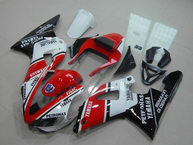 Carenagens Moto Yamaha YZF R1 2000-2001 - Vermelho Branco Preto Brilhante Petronas Yamalube