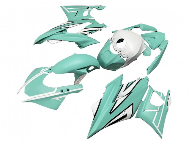Carenagens Moto Yamaha YZF R3/R25 2022-2024 - Verde Claro Branco Preto Listra
