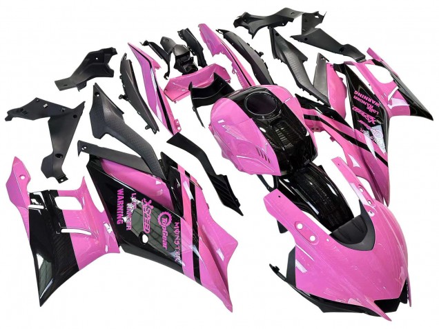 Carenagens Moto Yamaha YZF R3/R25 2022-2024 - Rosa Preto Brilhante Monstro