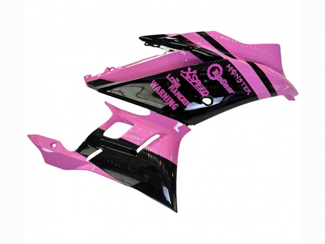 Carenagens Moto Yamaha YZF R3/R25 2022-2024 - Rosa Preto Brilhante Monstro
