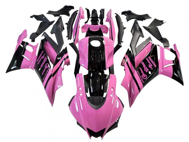 Carenagens Moto Yamaha YZF R3/R25 2022-2024 - Rosa Preto Brilhante Monstro