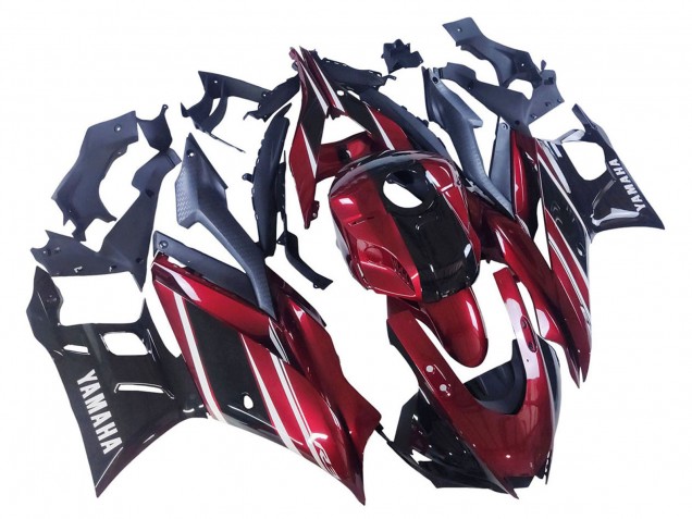 Carenagem Moto Yamaha YZF R3/R25 2022-2024 - Vermelho Branco Preto Brilhante