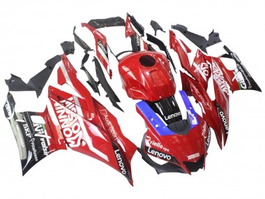 Carenagens Moto Yamaha YZF R3/R25 2022-2024 - Vermelho Azul Preto Lenovo Valsir