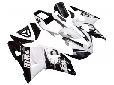 Carenagens Moto Yamaha YZF 1000 R1 1998-1999 - Branco Preto Brilhante