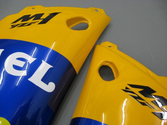 Carenagens Moto Yamaha YZF 1000 R1 2000-2001 - Branco Amarelo Azul Motul Camelo