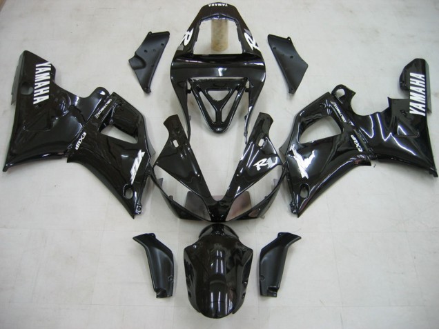 Carenagens Moto Yamaha YZF 1000 R1 2000-2001 - Preto Brilhante Branco Decal