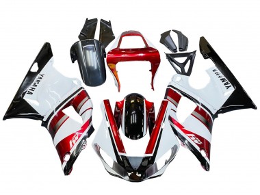 Carenagem Moto Yamaha YZF 1000 R1 2000-2001 - Vermelho Branco Preto Brilhante
