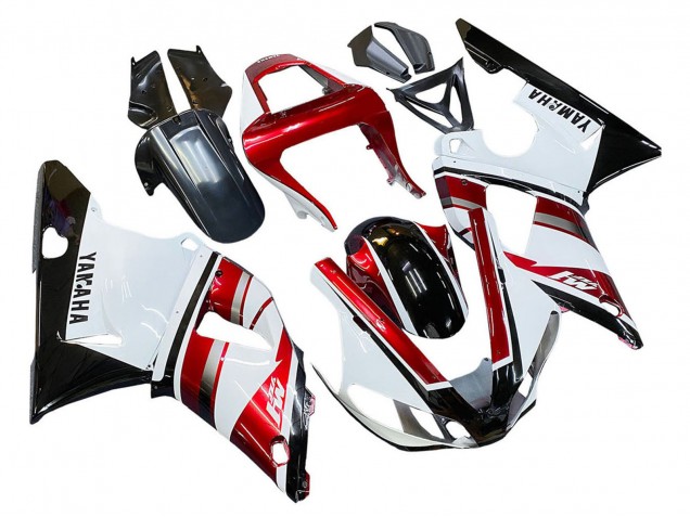 Carenagem Moto Yamaha YZF 1000 R1 2000-2001 - Vermelho Branco Preto Brilhante