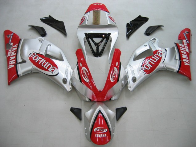 Carenagens Moto Yamaha YZF 1000 R1 2000-2001 - Prata Vermelho Fortuna Motul
