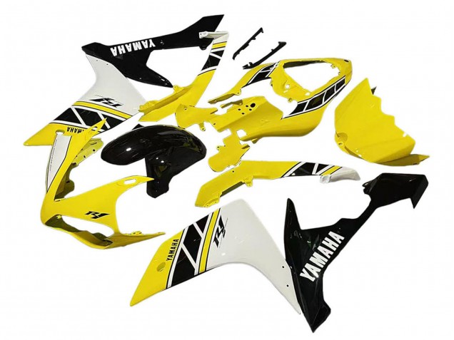 Carenagem Moto Yamaha YZF 1000 R1 2007-2008 - Amarelo Branco Preto