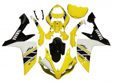 Carenagem Moto Yamaha YZF 1000 R1 2007-2008 - Amarelo Branco Preto