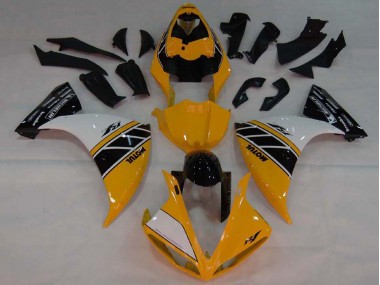 Carenagens Moto Yamaha YZF 1000 R1 2007-2008 - Amarelo Branco Preto