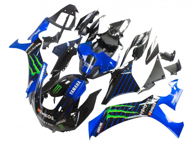 Carenagens Moto Yamaha YZF 1000 R1 2020-2025 - Azul Preto Verde Preto ENEOS Monstro