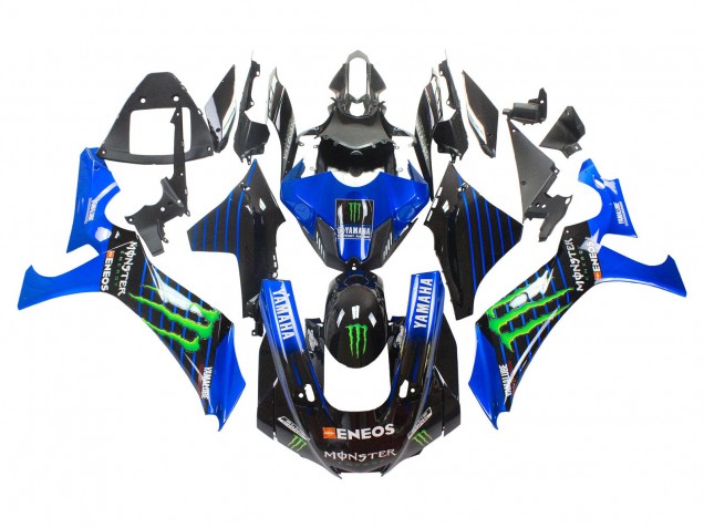 Carenagens Moto Yamaha YZF 1000 R1 2020-2025 - Azul Preto Verde Preto ENEOS Monstro