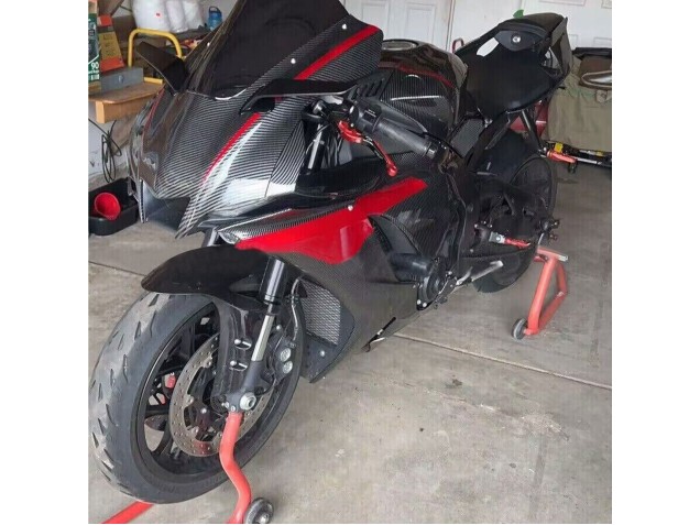 Carenagens Moto Yamaha YZF 1000 R1 2020-2025 - Preto Fibra de Carbono Vermelho