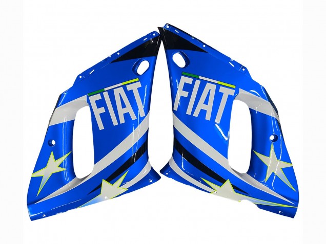 Carenagens Moto Yamaha YZF 600 R6 1998-2002 - Branco Azul Amarelo Néon Fiat Motul Michelin
