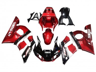 Carenagens Moto Yamaha YZF 600 R6 1998-2002 - Vermelho Branco Preto Brilhante