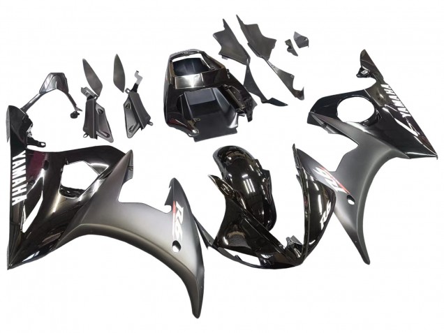 Carenagens Moto Yamaha YZF R6S 2006-2009 - Preto Brilhante Preto Fosco Branco Decalques