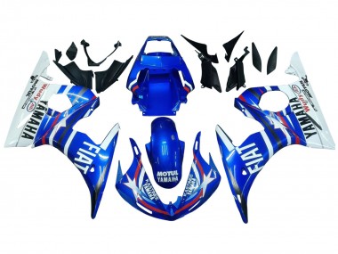 Carenagens Moto Yamaha YZF R6 2003-2004 - Branco Azul Fiat Motul Kastinee
