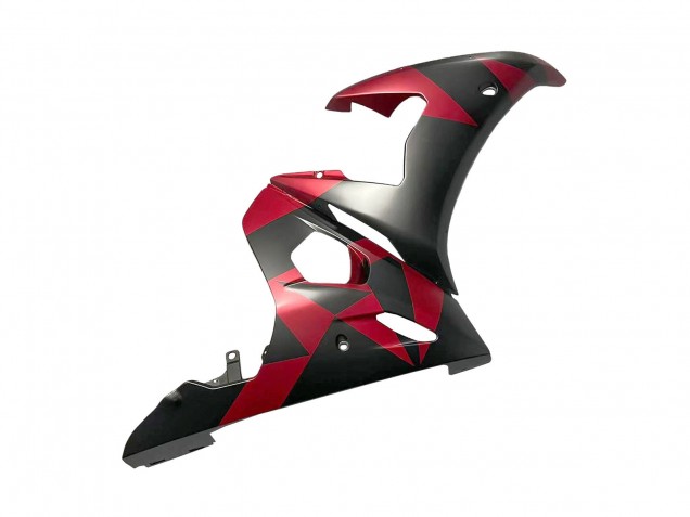 Carenagens Moto Yamaha YZF 600 R6 2005 - Preto Fosco Vermelho Geometric