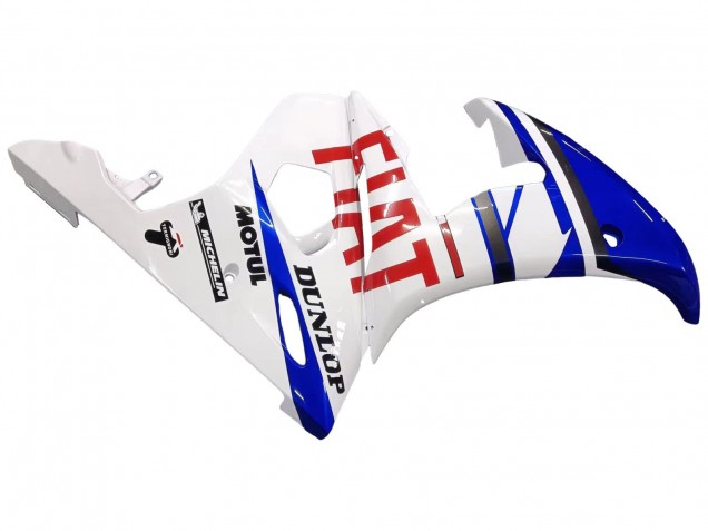 Carenagens Moto Yamaha YZF 600 R6 2005 - Branco Azul Dunlop Fiat Motul
