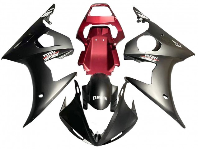 Carenagem Moto Yamaha YZF 600 R6 2005 - Preto Fosco Vermelho