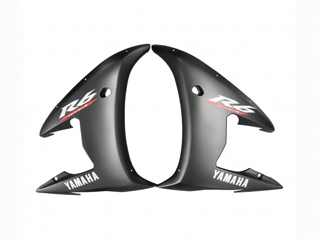 Carenagens Moto Yamaha YZF 600 R6 2005 - Preto Fosco Preto Brilhante Cinzento Vermelho