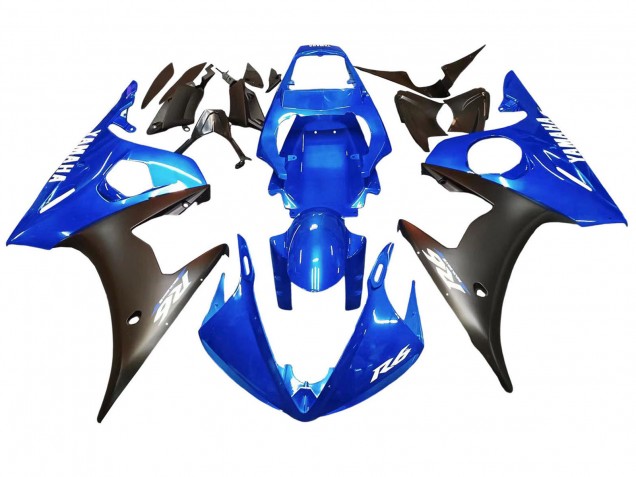 Carenagens Moto Yamaha YZF 600 R6 2005 - Azul Preto Fosco