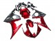 Kits Carenagem Moto Yamaha YZF 600 R6 2005 - Vermelho Preto Fosco