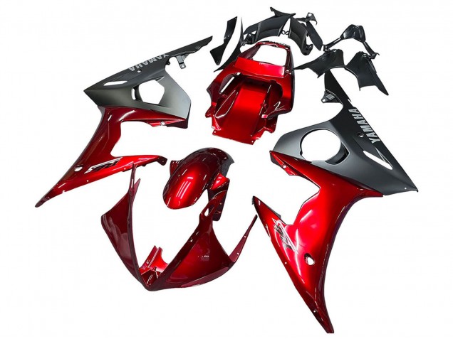 Kits Carenagem Moto Yamaha YZF 600 R6 2005 - Vermelho Preto Fosco