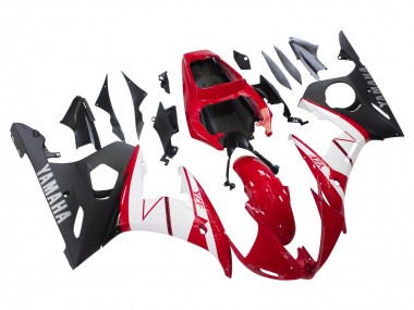 Carenagens Moto Yamaha YZF 600 R6 2005 - Vermelho Branco Preto Fosco