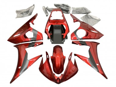 Carenagens Moto Yamaha YZF 600 R6 2005 - Vermelho Preto Fosco