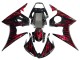 Carenagens Moto Yamaha YZF 600 R6 2005 - Preto Vermelho Chama