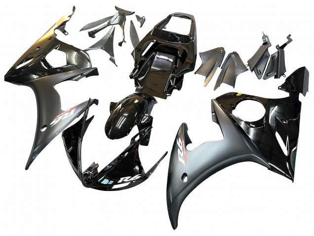 Carenagens Moto Yamaha YZF 600 R6 2005 - Preto Brilhante Preto Fosco Ouro