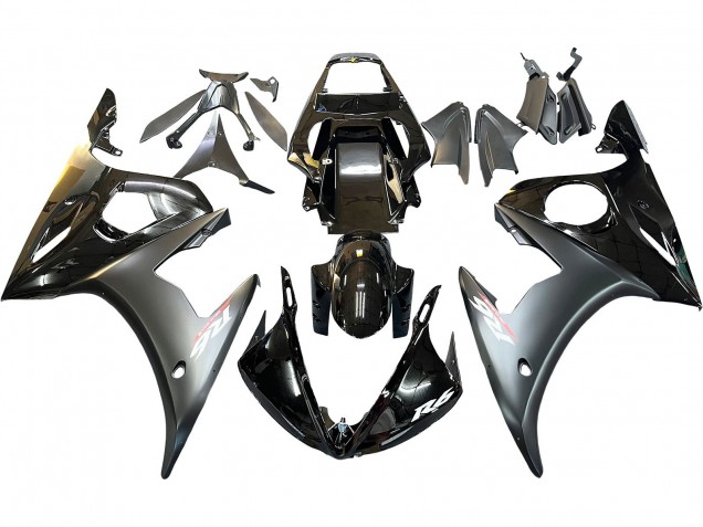 Carenagens Moto Yamaha YZF 600 R6 2005 - Preto Brilhante Preto Fosco Ouro