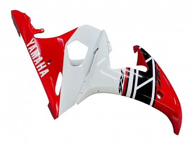 Carenagens Moto Yamaha YZF 600 R6 2005 - Branco Vermelho Preto Brilhante