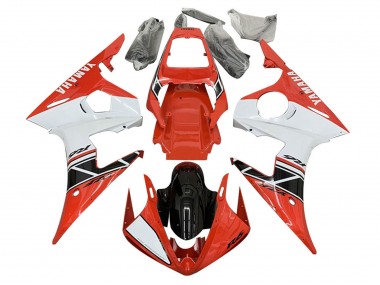 Carenagens Moto Yamaha YZF 600 R6 2005 - Branco Vermelho Preto Brilhante