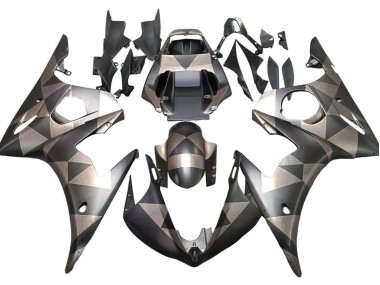 Carenagens Moto Yamaha YZF 600 R6 2005 - Preto Fosco Cinzento Geometric