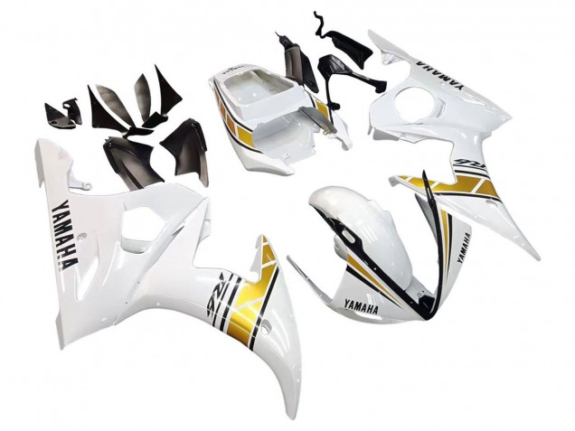 Carenagens Moto Yamaha YZF 600 R6 2005 - Branco Ouro Preto