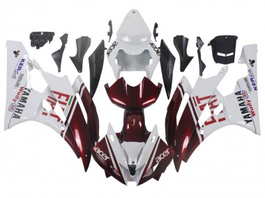 Carenagens Moto Yamaha YZF 600 R6 2006-2007 - Branco Vermelho Castanho Fiat Acer Yamalube