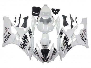 Carenagens Moto Yamaha YZF 600 R6 2006-2007 - Branco Preto Brilhante Motul Michelin