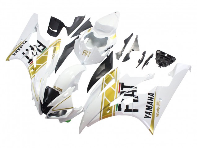 Carenagens Moto Yamaha YZF 600 R6 2006-2007 - Branco Ouro Preto Fiat